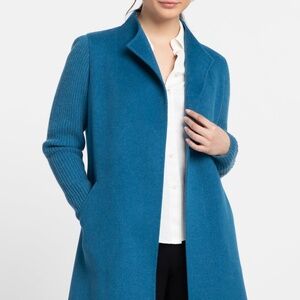Kinross Cashmere Rib Sleeve Coat - Small